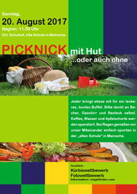 Plakat Picknick mit Hut
